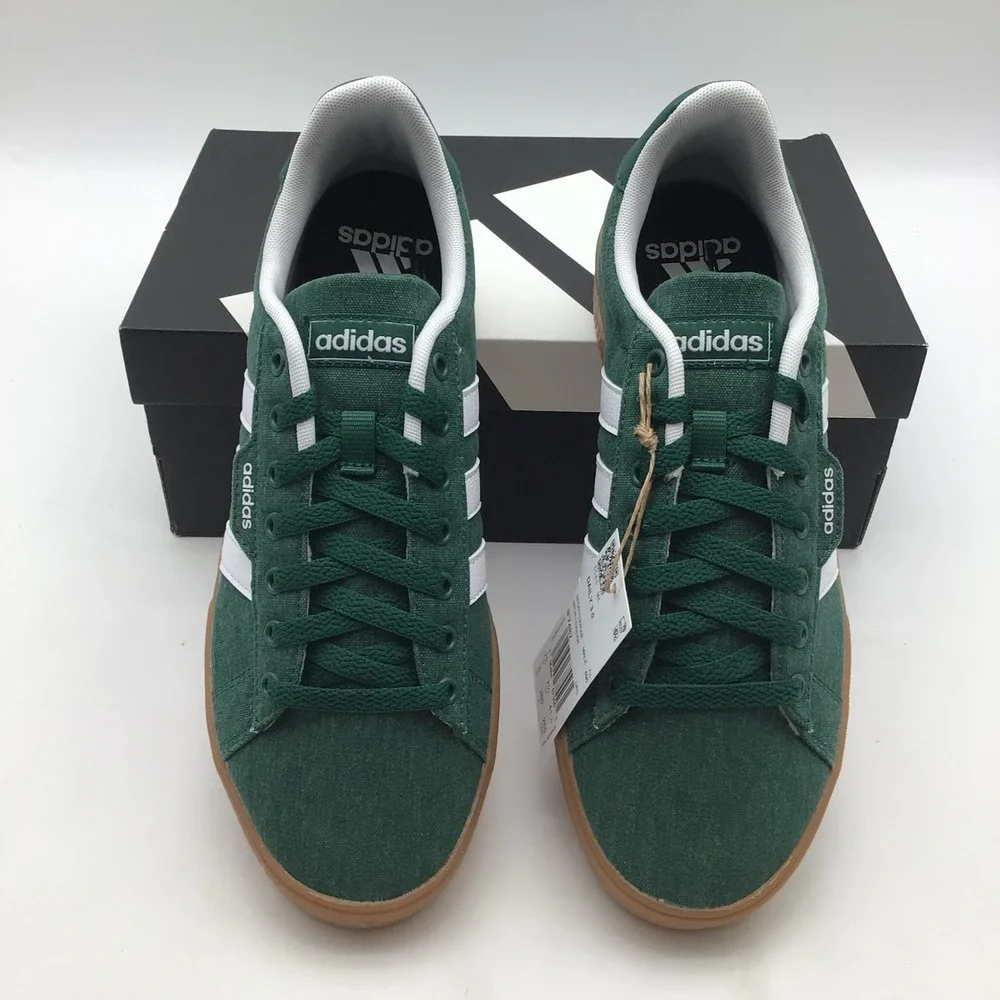 Adidas Daily 3.0 Mens Green Canvas Gum Sole Sneakers‎ IF7487 Size 8 NEW - Picture 3 of 7